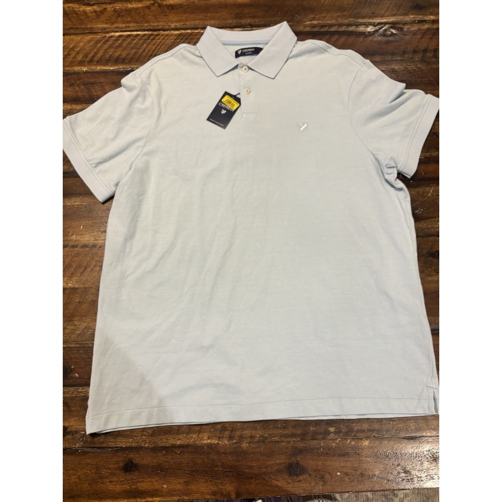 38 Cremieux Classics NWT Activewear Polo Shirt Blue Stretch Cotton men's Large